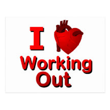 I <3 Working Out Post Cards