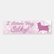 I Adore my Silky Terrier Bumper Sticker
