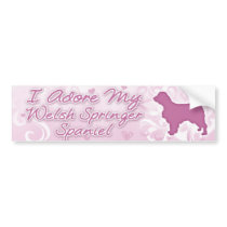 I Adore my Welsh Springer Spaniel Bumper Sticker bumper stickers by MenagerieMayhem I Adore my Welsh Springer Spaniel Bumper Sticker bumper stickers