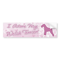I Adore my Welsh Terrier Bumper Sticker bumper stickers
