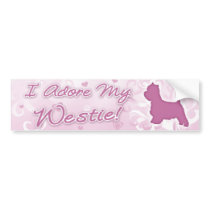 I Adore my Westie Bumper Sticker bumper stickers