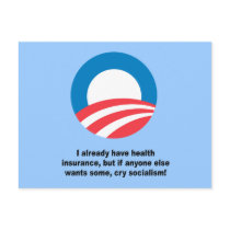 I already have health insurance, but if anyone els post cards