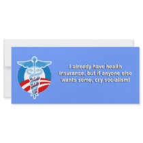I already have health insurance, but if anyone els rack cards