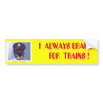I Always Brake For Trains ! bumper stickers
