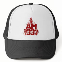 I Am 1337. Deep Red Text. Leet Gamer. Hats