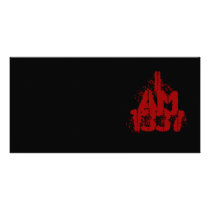 I Am 1337. Deep Red Text. Leet Gamer. Custom Photo Card