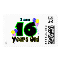 I Am 16 Years Old Postage Stamp