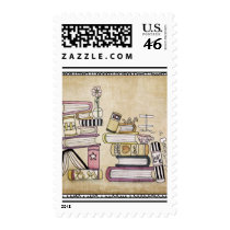 i am a bookworm postage stamp