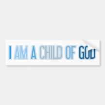 I AM A CHILD OF GOD BLUE BUMPER STICKERS