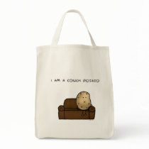 I am a couch potato tote bags