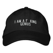 I am a f**king genius embroidered hats