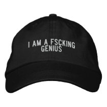 i am a fscking genius embroidered hats
