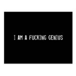 i am a fucking genius postcard