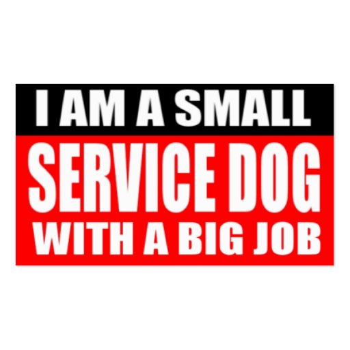 I am a small Service Dog with a Big Job Business Card Template (front side)
