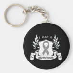 I am a Survivor - Brain Cancer keychains