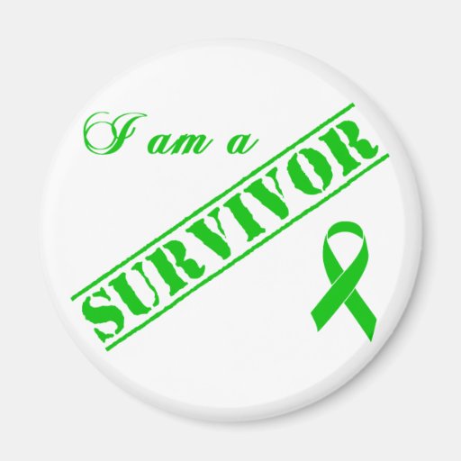 I am a Survivor - Green Ribbon Fridge Magnets