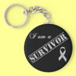 I am a Survivor - Grey Ribbon Key Chains