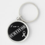 I am a Survivor - Grey Ribbon Key Chains