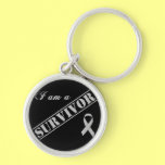 I am a Survivor - Grey Ribbon Key Chains