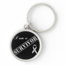 I am a Survivor - Grey Ribbon Key Chains