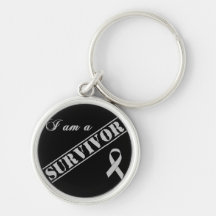 I am a Survivor - Grey Ribbon Key Chains