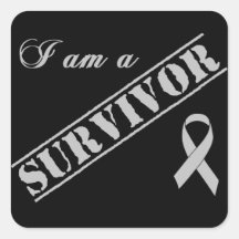 I am a Survivor - Grey Ribbon Stickers
