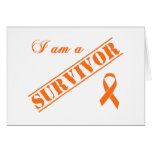 I am a Survivor - Orange Ribbon Greeting Card