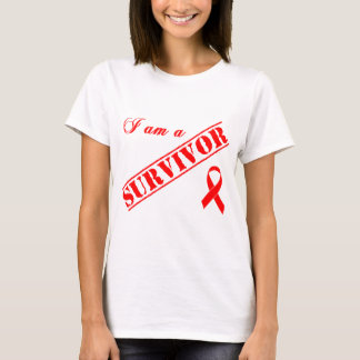 hiv shirt survivor aids ribbon am red