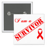 I am a Survivor - Red Ribbon Button
