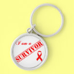 I am a Survivor - Red Ribbon Key Chains