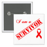 I am a Survivor - Red Ribbon Pin