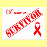 I am a Survivor - Red Ribbon Postcard