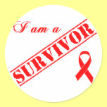 I am a Survivor - Red Ribbon Stickers