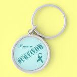 I am a Survivor - Teal Ribbon Key Chains