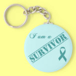 I am a Survivor - Teal Ribbon Key Chains