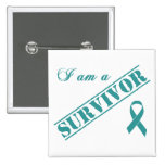 I am a Survivor - Teal Ribbon Pinback Button
