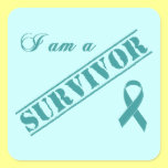 I am a Survivor - Teal Ribbon Stickers