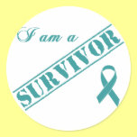 I am a Survivor - Teal Ribbon Stickers