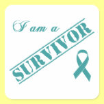 I am a Survivor - Teal Ribbon Stickers
