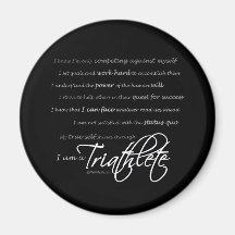 I am a Triathlete - Script Fridge Magnets