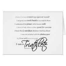 I am a Triathlete - Script Greeting Cards