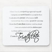 I am a Triathlete - Script mousepads
