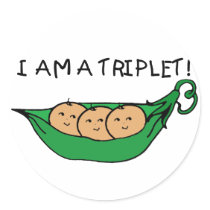 I Am A Triplet Pod stickers