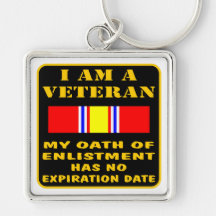 I Am A Veteran My Oath Of Enlistment Has No Expire Keychains