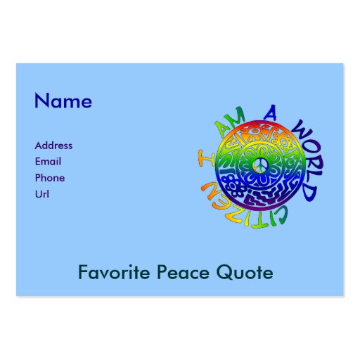I Am A World Citizen Business Card Templates (front side)