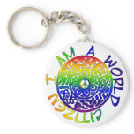 I Am A World Citizen Keychains