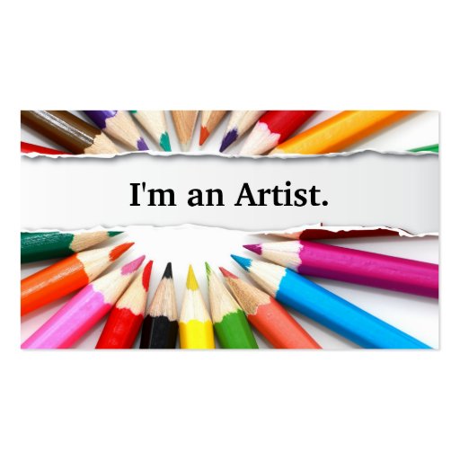 I Am an Artist Color Pencils business card (front side)