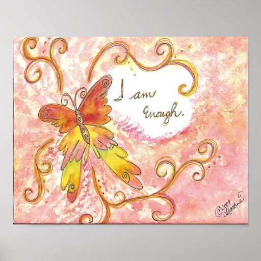 I am enough Affirmation Art Poster | Zazzle