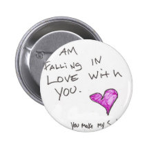 i AM FALLiNG iN LOVE WiTH YOU HEARt SOUL Pinback Buttons
