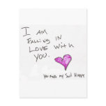 i AM FALLiNG iN LOVE WiTH YOU HEARt SOUL Postcard